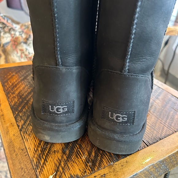 UGG Black Leather Boots - Picture 2 of 8